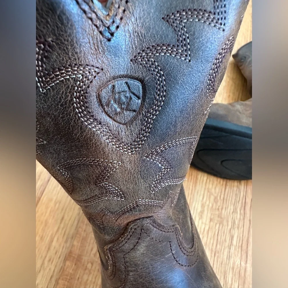 ARIAT 4LR 10001825 Brown Leather Upper Western Cowboy Boots Kids  /Youth SIZE 4